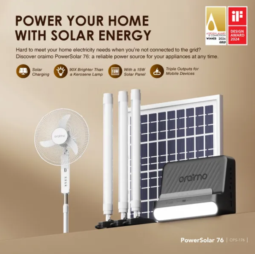 Oraimo OPS 176 Solar Power Fan - Image 3